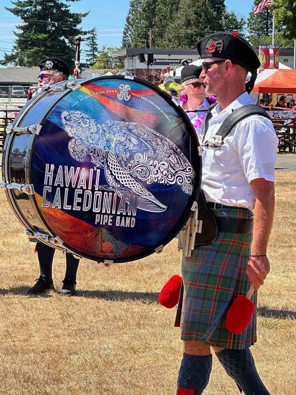 Hawai'i Caledonian bass drummer.