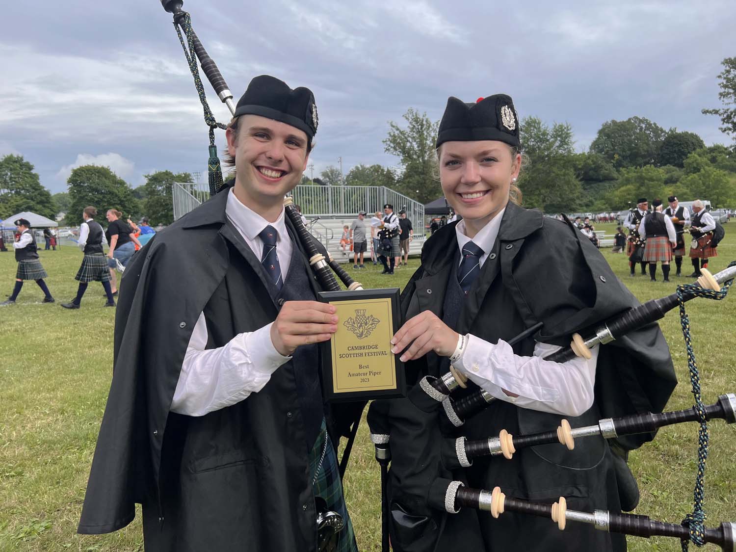 Henry Paluch and Kayleigh Johnstone share the Amateur Piper of the Day honours.