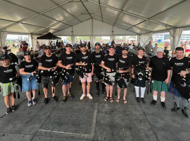Slainte Social Club at its first public performance at the Calgary Highland Games beer tent, September 2022.