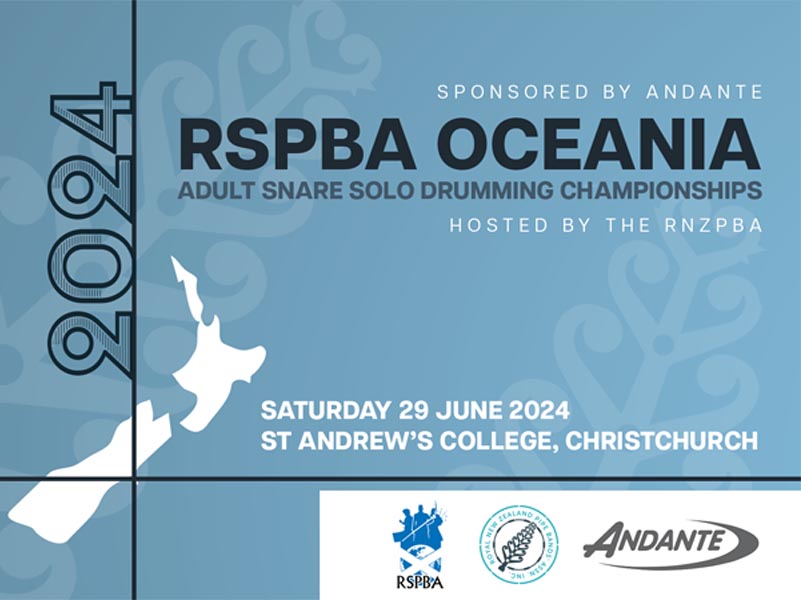 RNZPBA release details of new Oceania Solo Drumming Championship June 29th