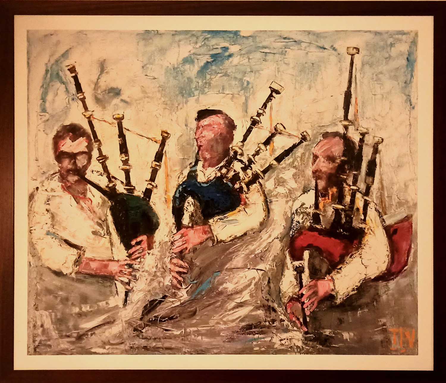 "Homage to Glenuig," by Irish colourist John B. Vallely, depicts the MacDonald brothers of Glenuig.