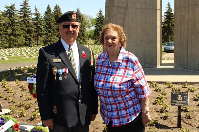 Able Seaman Mo Sabourin and Mrs. Sabourin at the Field of Honour.