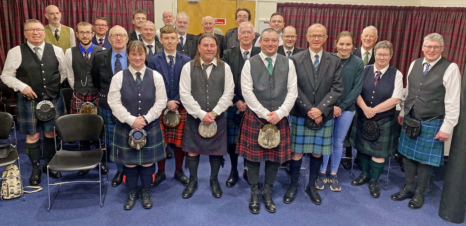 Contestants at the March 1, 2025, CLASP contest at the National Piping Centre.