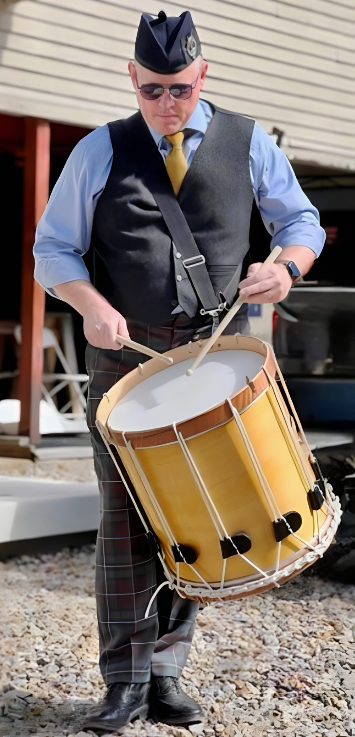 Scott Armit competing in the Open/Professional Solo Drumming at the 2022 Loon Mountain Games.