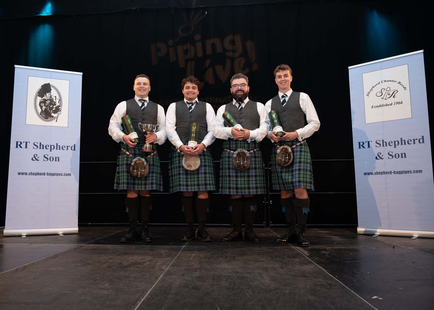 Inveraray & District's winning foursome at the International Quartet Competition at Piping Live! 2024.