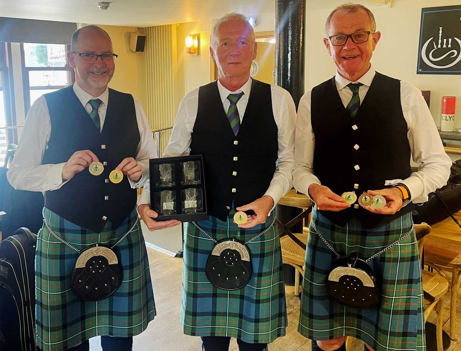 Grade 2 CLASP June 2025 winners (L-R): Billy Beck, Tony Doherty and Anthony MacLachlan.