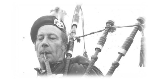 Terry Tully's father, Tom Tully, 1968, as pipe-major of St. Laurence O'Toole. Today, Alen Tully is the third generation of the Tully family to lead the band.