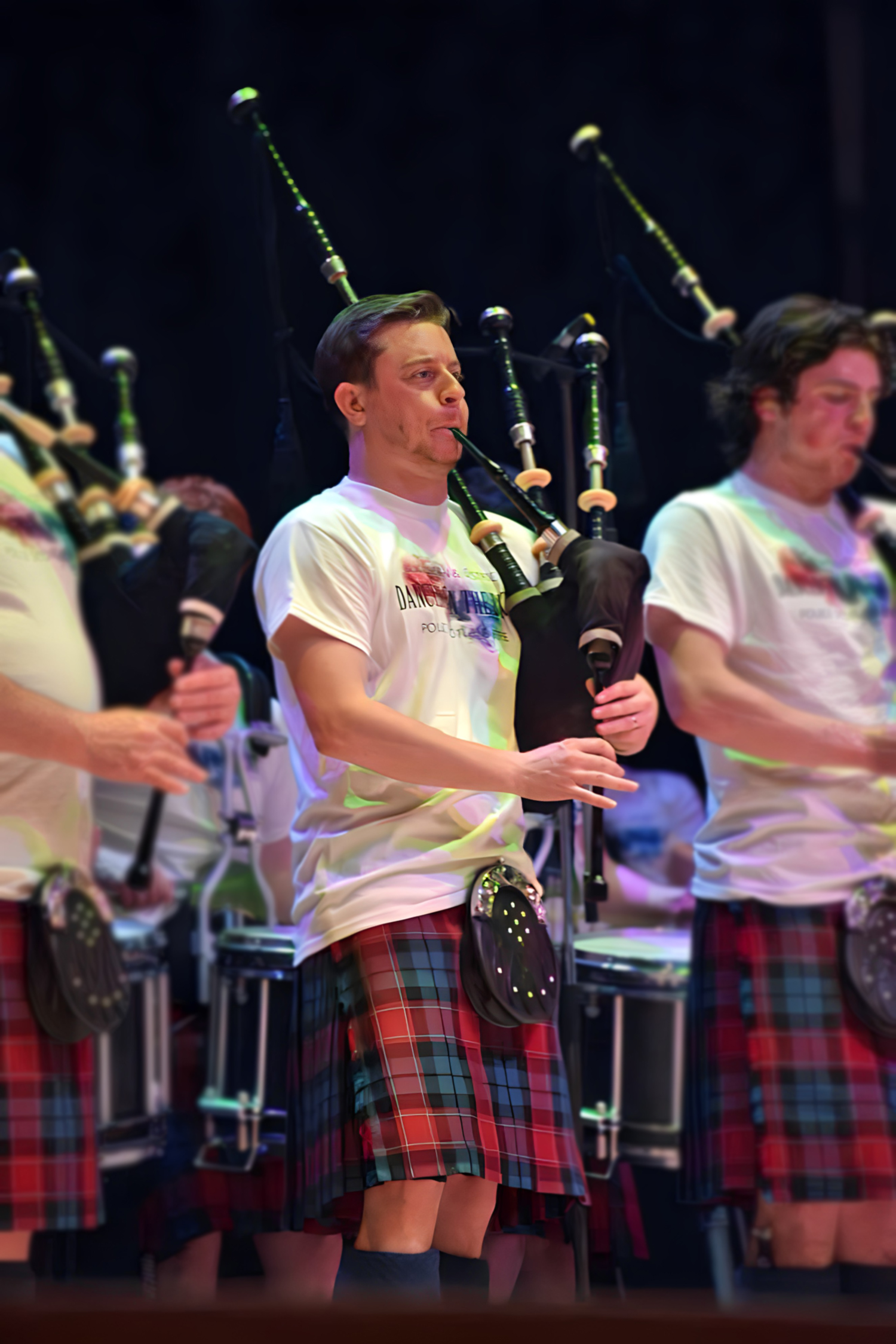 David Wilton leading the Grade 1 Police Scotland Fife at the band's "Dancing on the Beat" concert in Aberdeen, May 2025.