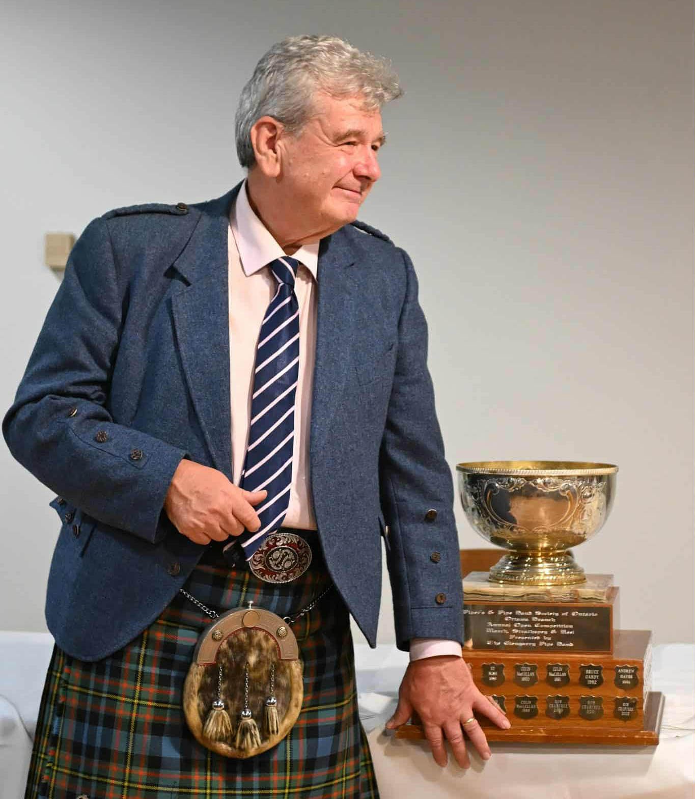 Colin MacLellan with the Glengarry Cup, which he won in October after a 17-year absence from solo competition.