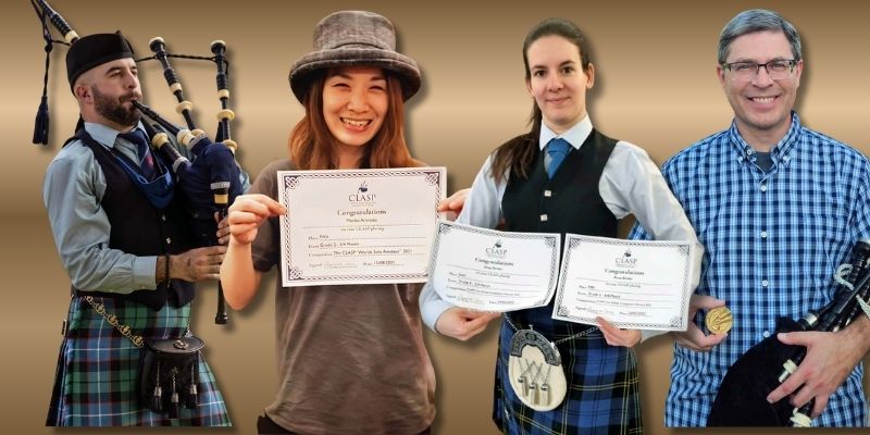 2025 CLASP Live Online aggregate winners (l-R): Charles-David Mitchell, Mariko Arimoto, Anna Binder and Todd Schroeder.