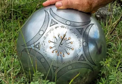 An actual photo of the Buga Sphere, not AI-generated.