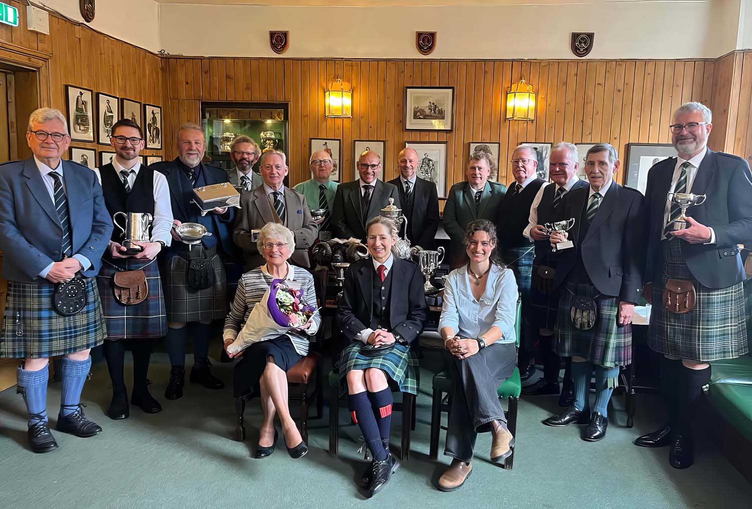 Contestants and judges at the 2026 Royal Scottish Pipers' Society's 2026 Amateur Solo Piping Competition