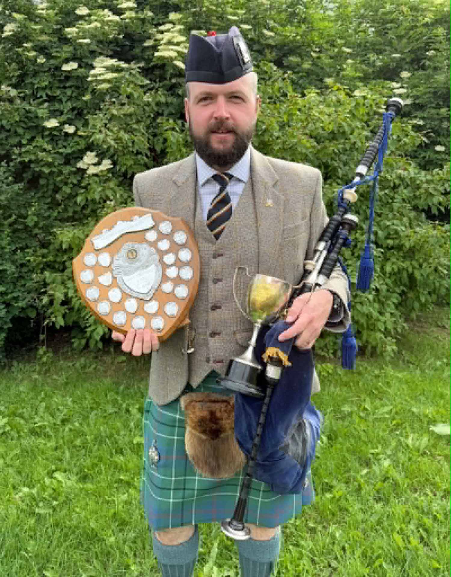 Ben Duncan, with the overall trophy at the 2026 Markinch Games.
