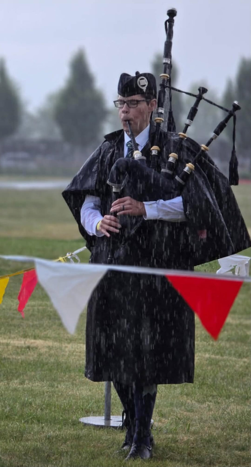 Zephan Knichel getting through heavy rain