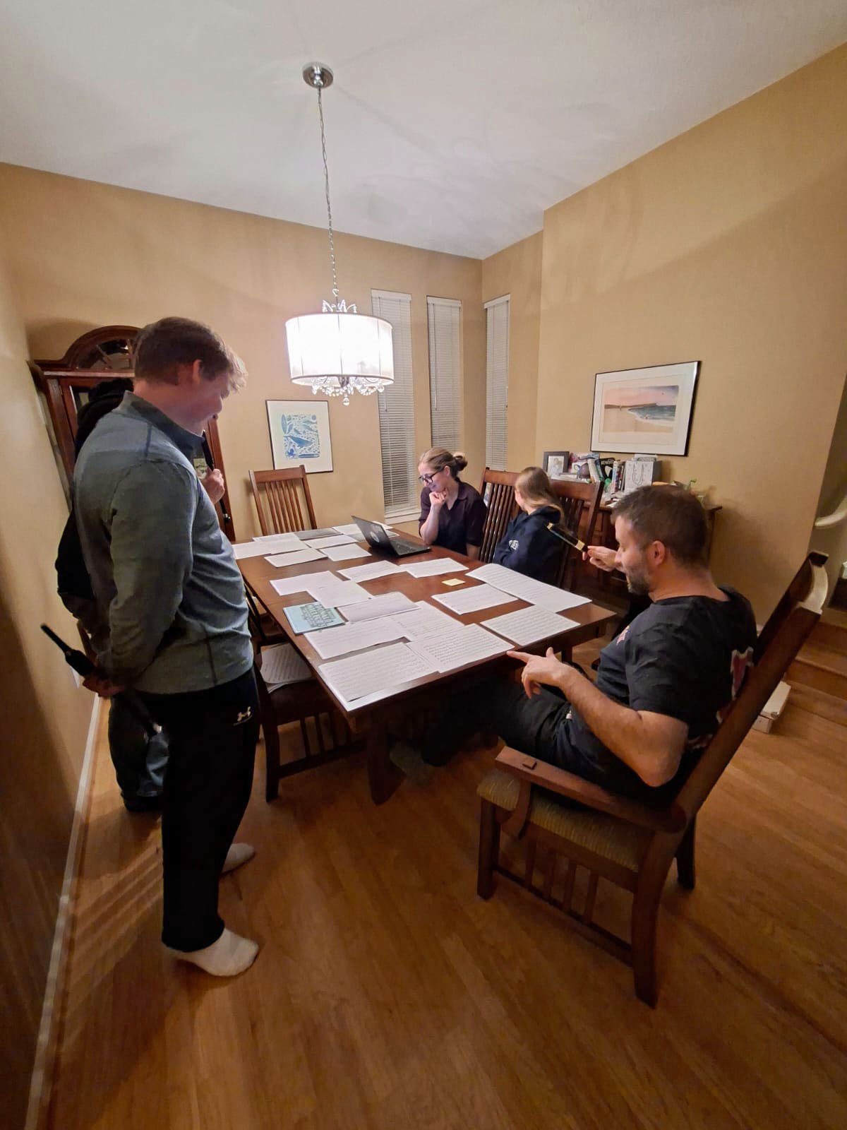 SFU members hammering out medley concepts, winter 2025.