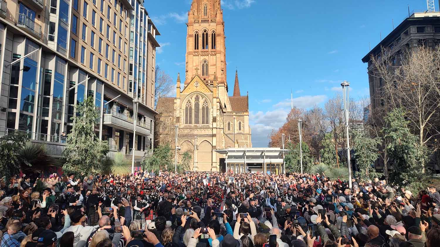 The record-setting band performing at Melbourne City Square