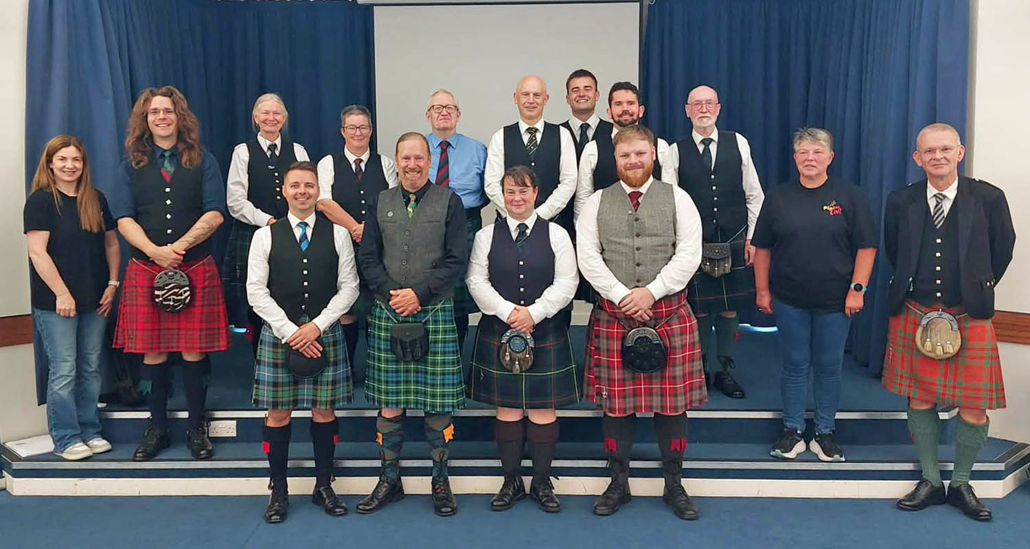 Competitors and judges at the Grade 2 CLASP solo competition at Piping Live! 2026