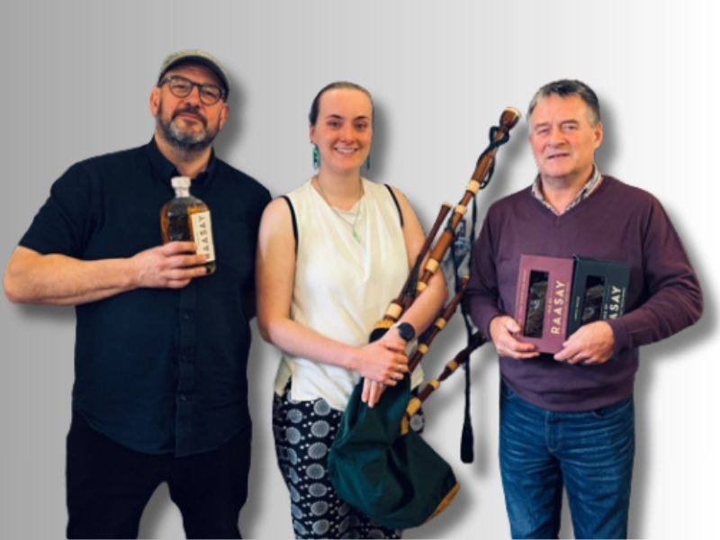 2026 Raasay Restitution prizewinners Gary West, Rachel Gray and Angus D. MacColl