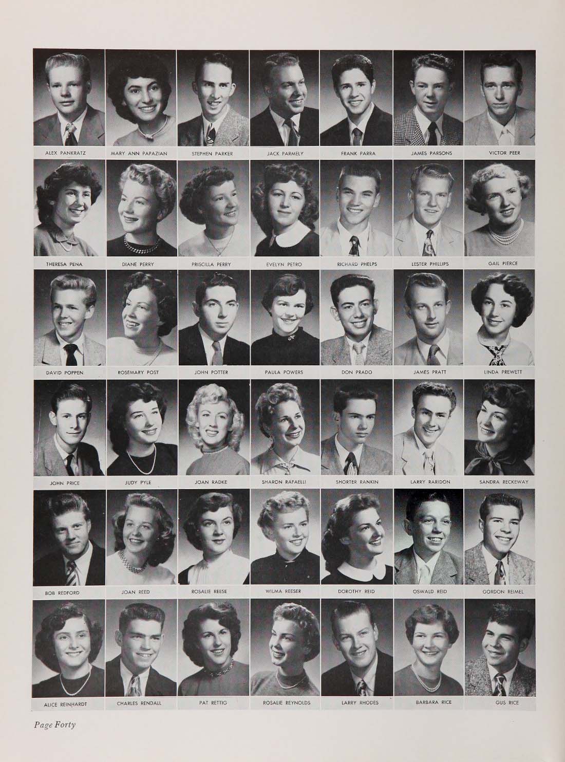 Van Nuys High School yearbook from 1954 with future Hollywood star Robert Redford and his classmate, Ozzie Reid. They were partners on the school's tennis team.
