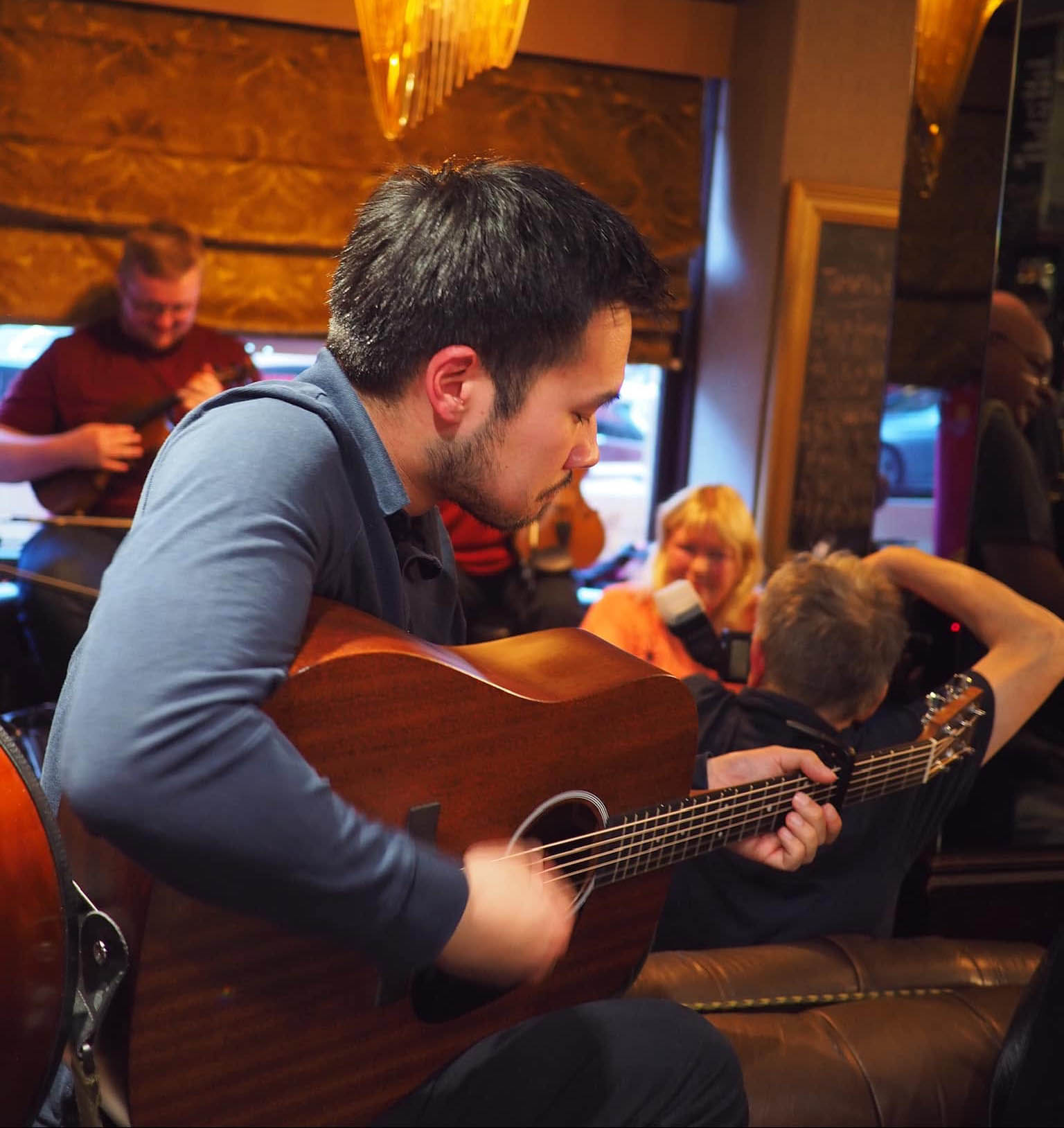 Calum Brown on the guitar