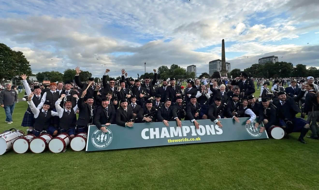 Ulster Scottish celebrates their Grade 2 win at the 2026 World Championships.