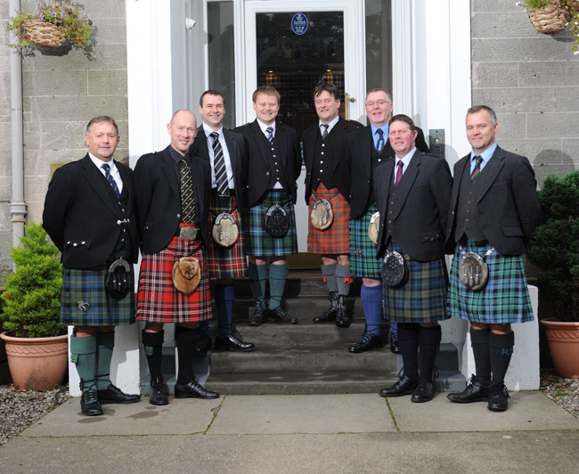 Competitors at the 2015 Springbank Invitational, L-R: Roddy MacLeod, Iain Speirs, Niall Stewart, Callum Beaumont, Angus MacColl, Willie McCallum, Douglas Murray and Stuart Liddell. (Photo copy right Derek Maxwell and used with permission.)