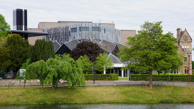 Eden Court Theatre in Inverness, home of the Northern Meeting piping competitions.