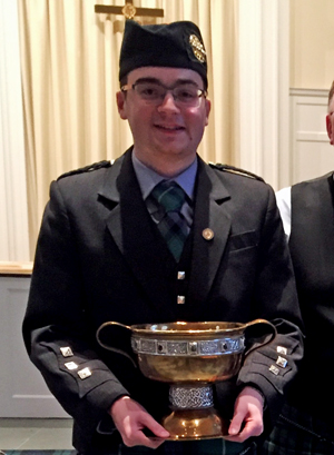 Andrew Hutton with the Nicol-Brown Chalice.