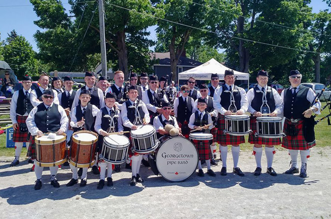 The Georgetown Pipe Band at their hometown Georgetown Highland Games, Georgetown, Ontario, June 2016.