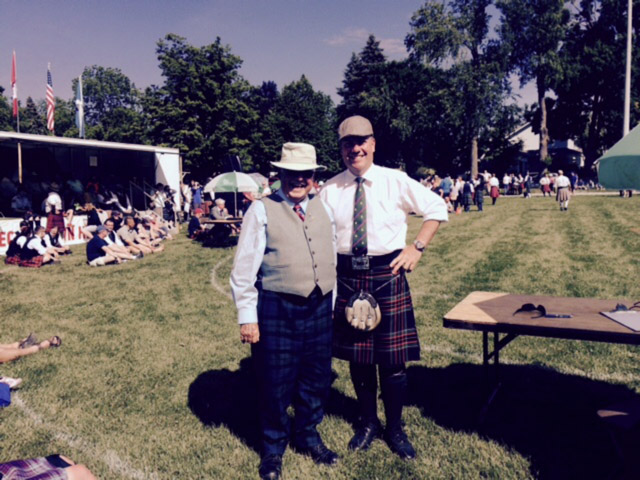 Reay Mackay with the author at the Georgetown Highland Games, Georgetown, Ontario.