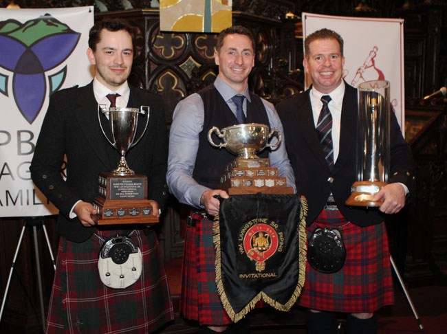 First-prize winners (L-R) Callum Harper, Sean McKeown and Ian K. MacDonlad.