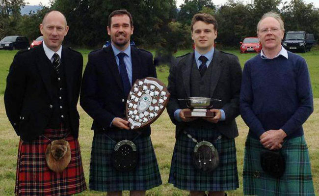 Blairgowrie & Rattary games judge Iain Speirs, Open winner Greig Canning, B-Grade winner John Dew and organizer Murray Henderson celebrate the day.
