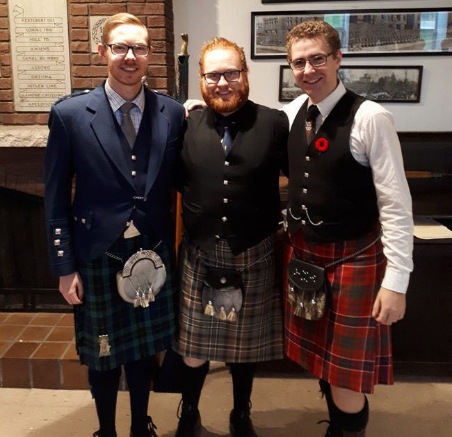 Glenn Walpole, Dylan Whittemore and Tyler Bridge at the first round of the PPBSO Toronto Branch Knockout.