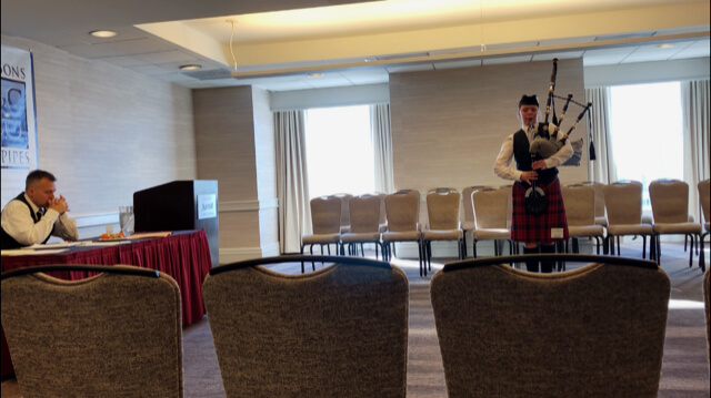 Kayleigh Johnstone competing in the Grade 2 MSR before judge Stuart Liddell.