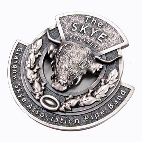 The Glasgow Skye Association cap badge made with 3D printing technology.