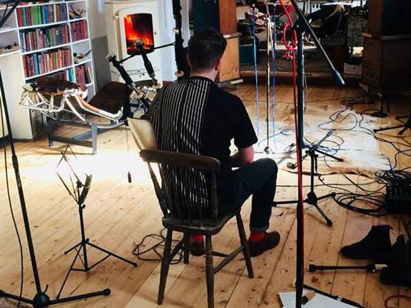 John Mulhearn recording at St. Mary's Studios.
