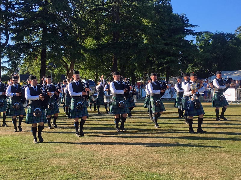 Inveraray & District marching off after winning the 2018 European Championship.