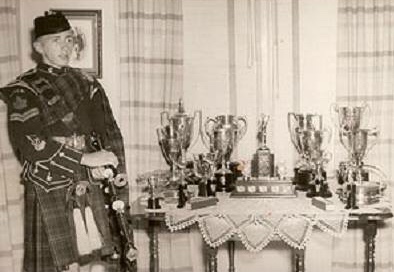 Fred MacLeod with some of his awards, c.1950.