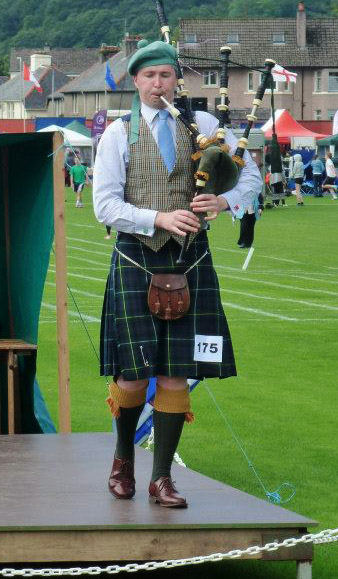 Jamie Forrester competing at the Argyllshire Gathering.