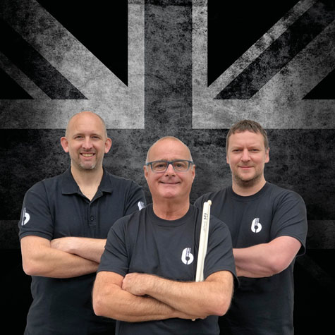 British Drum Co. leaders (L-R) Stu Warmington, Jim Kilpatrick and Keith Keough.
