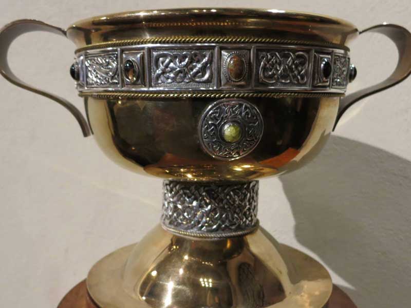 The Chalice for Piobaireachd, the emblematic award at the Nicol-Brown.
