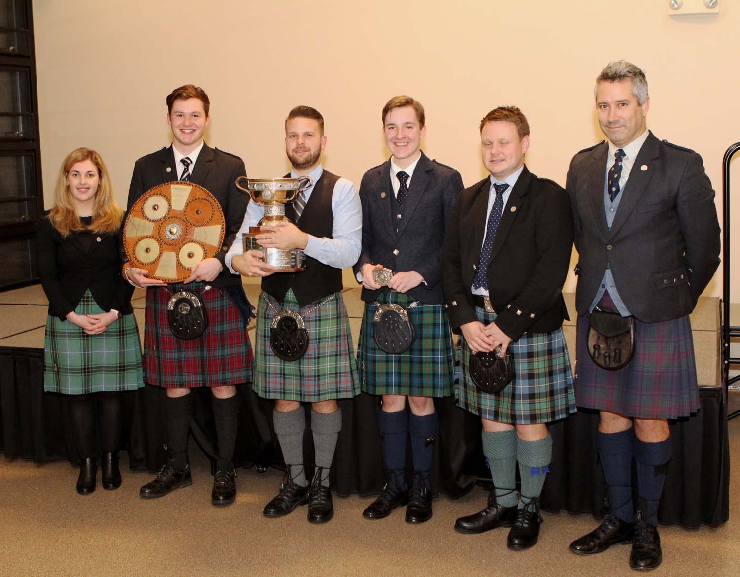 Judges and first prize winners (L-R): Faye Henderson, Joseph Horwath, Blaise Theriault, Alistair Bevan, Callum Beaumont and Matt MacIsaac.