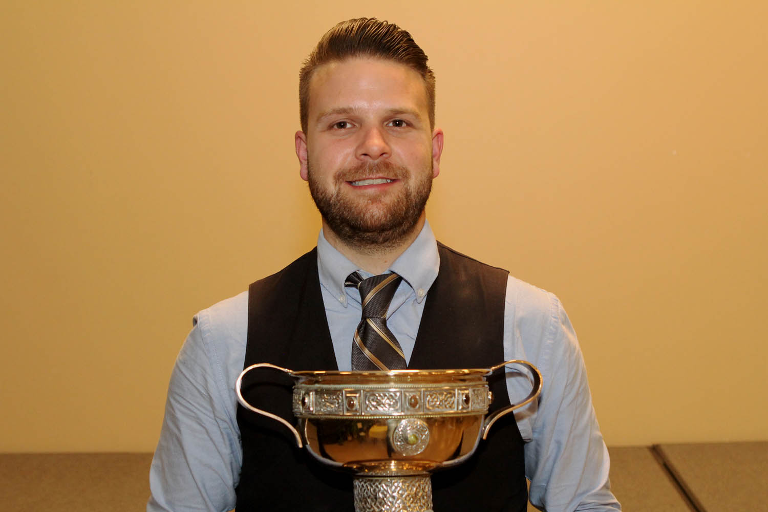2019 Nicol-Brown Champion Blaise Theriault with the Chalice trophy.