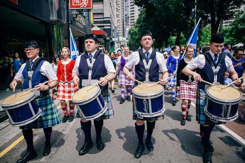 Robbie Crow (2nd left) with Royal Burgh of Stirling on a trip to Taiwan, 2014.