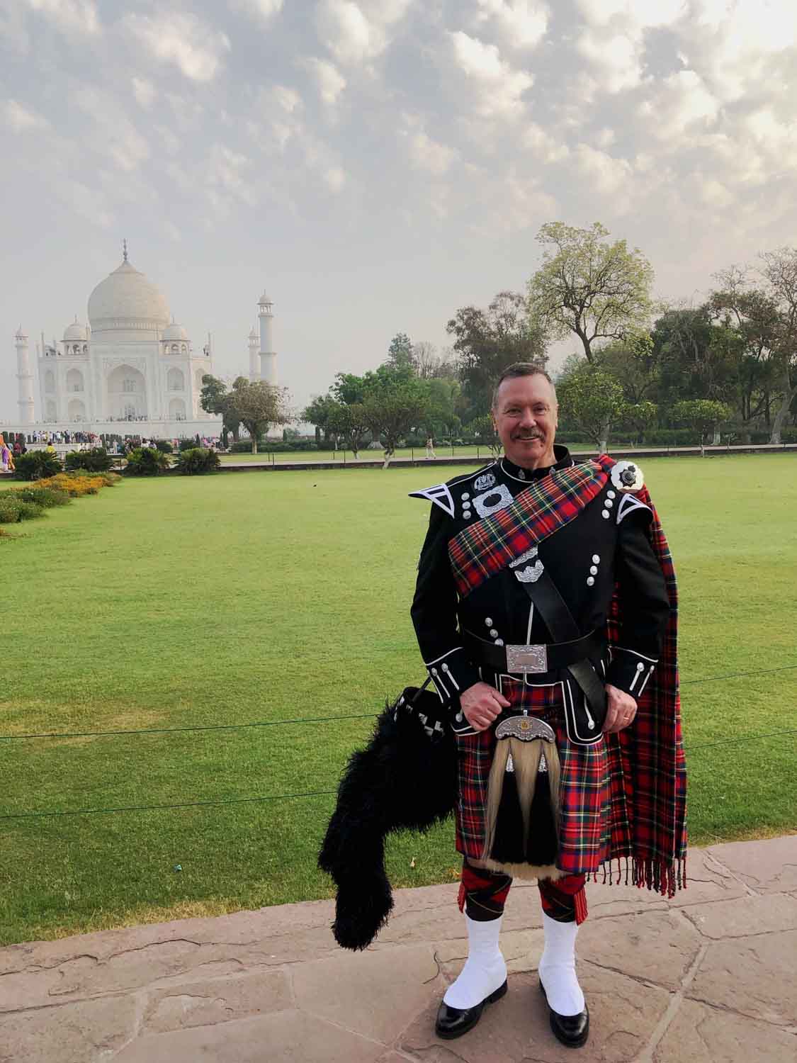 Not exactly Glasgow Green. Owen Reid at the Taj Mahal.