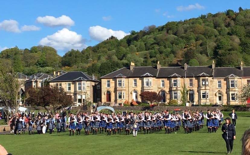 The Grade 1 Johnstone band takes the field.