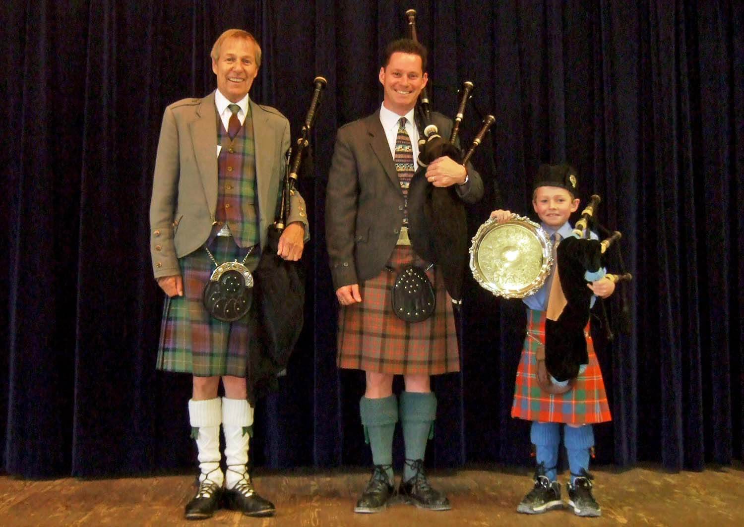 The late Roddy MacDonald, son Calum, and grandson Liam in the 2000s.