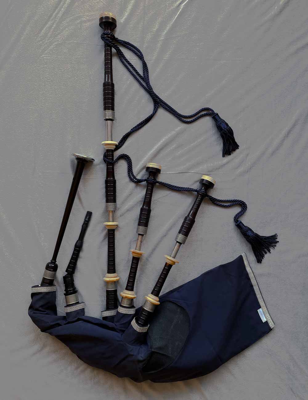 The Center bagpipe once owned by George Gillanders, who gifted them to young up-and-coming piper Jordan Ednie of Monifieth, Scotland.