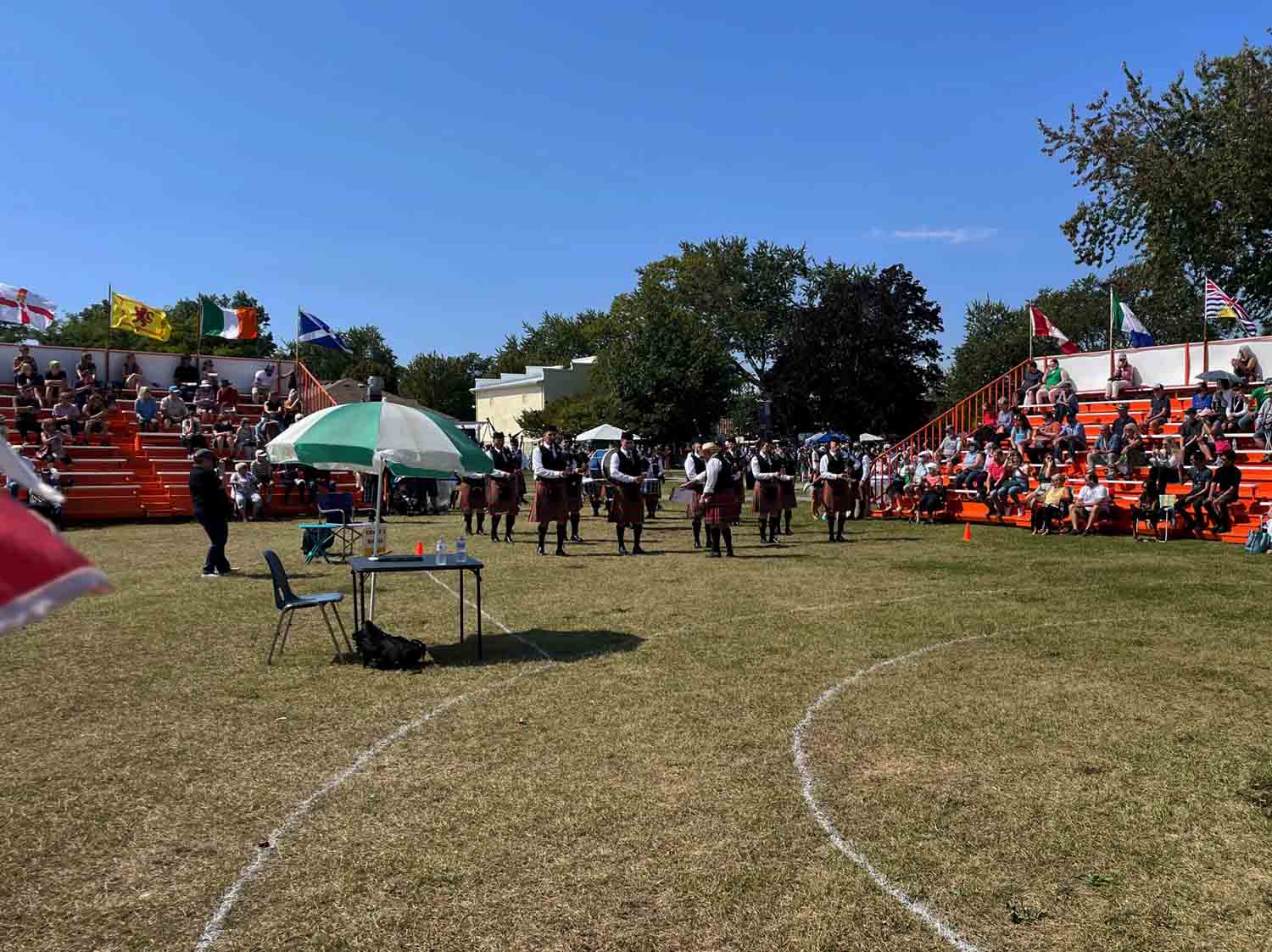 A band enters the Cobourg Games' lakeside competition arena.