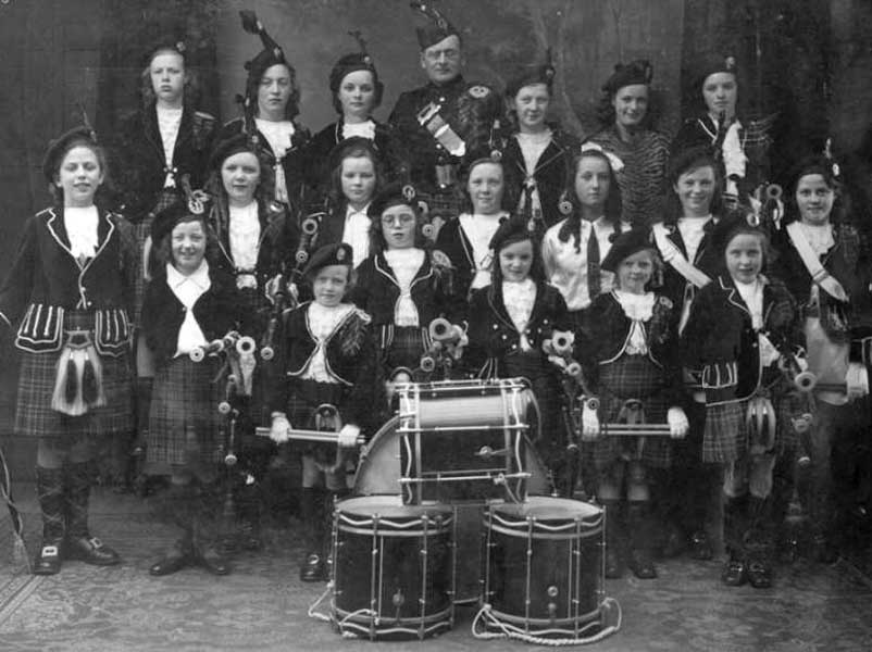 Mrs. Lily Christie and the Wick Girls Pipe Band